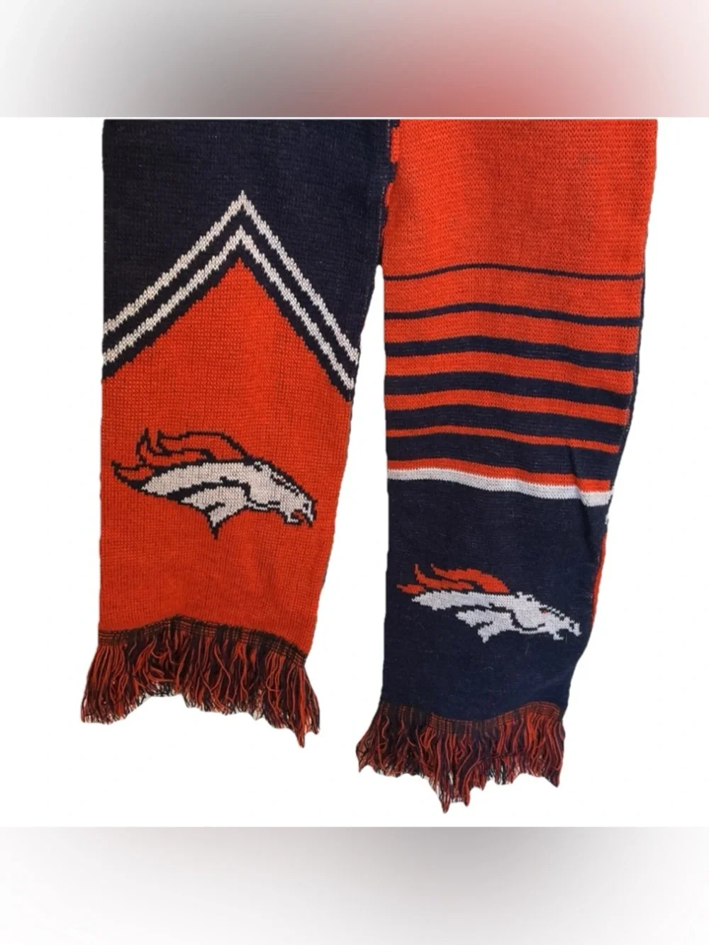 Denver Broncos Scarf Forever Brand NFL Football Orange Blue Unisex Adult